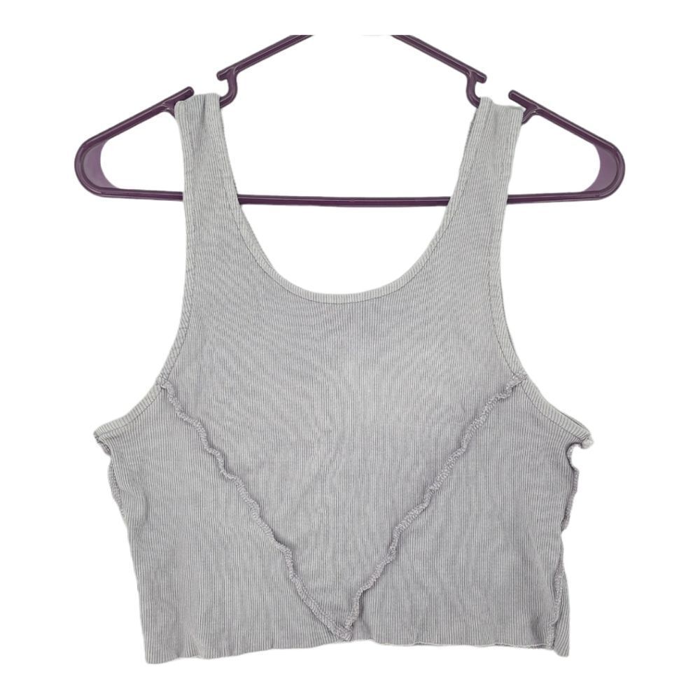 Y2k Urban Nation Large Purple Top Stitch Crop Top